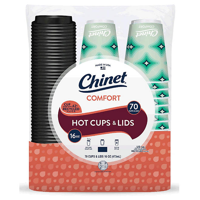 Chinet Comfort 16 oz Cup & Lid, 80-count