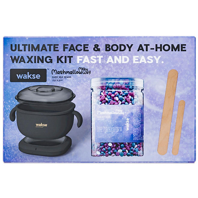 Wakse At Home Waxing Kit - Wax Beans, Reusable Melting Pot, Sticks New!