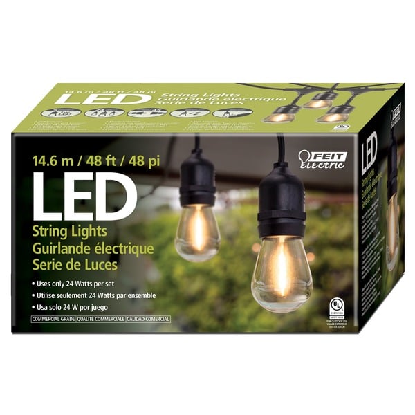 Feit Electric 48' LED Filament String Light Set My Kosher Cart