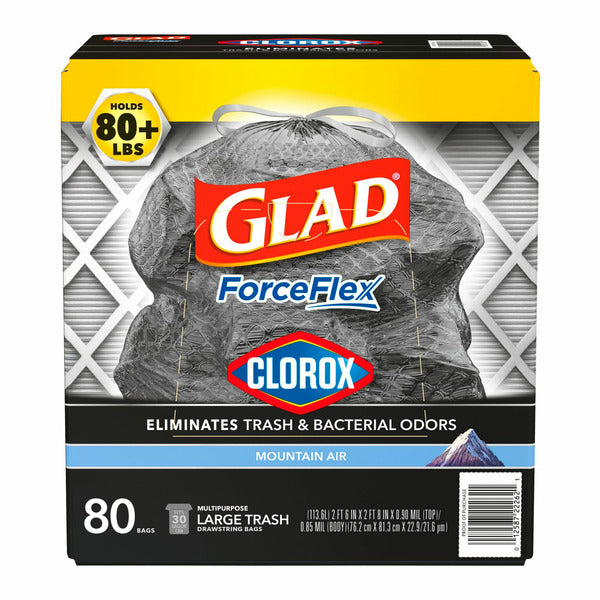 Glad ForceFlex Advanced Extra Large Drawstring Trash Bags with Leak  Protection (33 gal., 90 ct.) - Sam's Club
