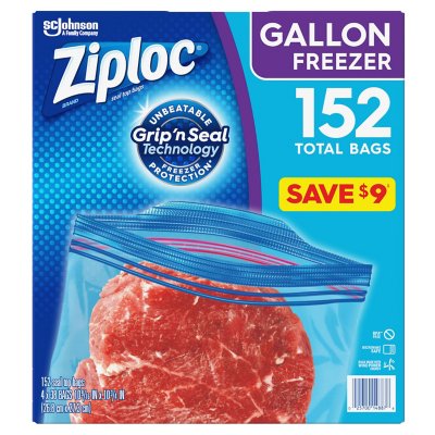 Ziploc Easy Open Tabs Gallon Size Freezer Bag, 14 count per pack -- 12 per  case.