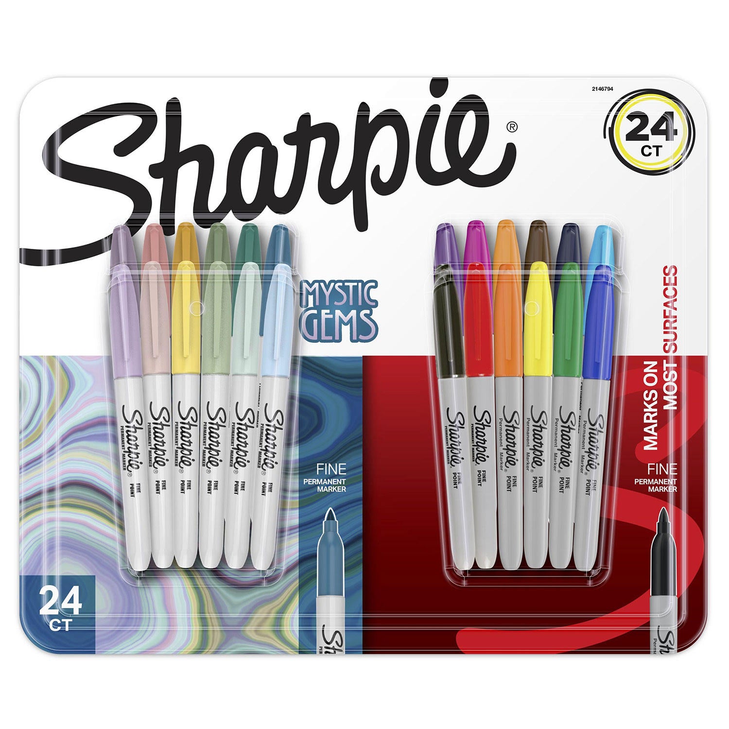 Sharpie, Permanent Markers, Chisel Tip, Black (Pack of 24), 24