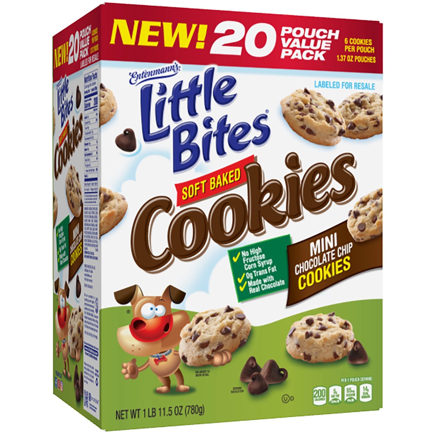 Pillsbury Cookies, Chocolate Chip, Soft Baked, Mini - 28 pack, 1.5 oz pouches