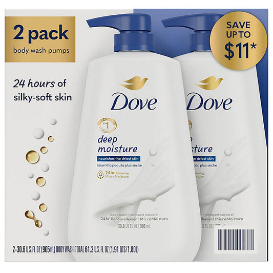 Dove Deep Moisture Renewing Body Wash, 30.6 fl. oz., 2 pk.