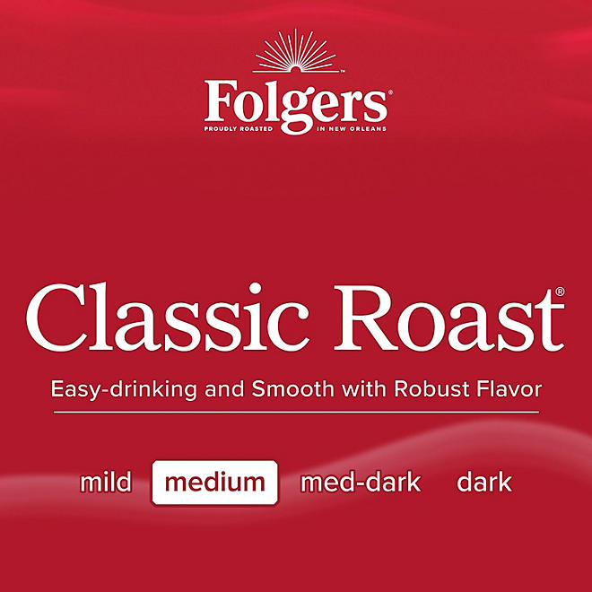 Folgers Classic Medium Roast Ground Coffee, 43.5 oz.