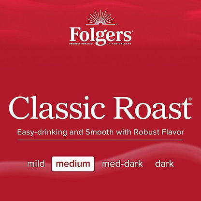 Folgers Classic Medium Roast Ground Coffee, 43.5 oz.