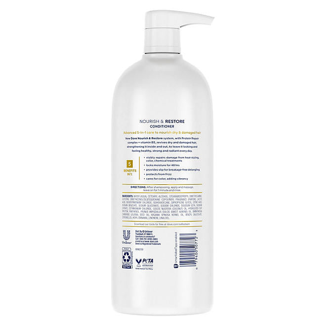 Dove Nourish & Restore 5-in-1 Conditioner, 33.8 fl. oz.