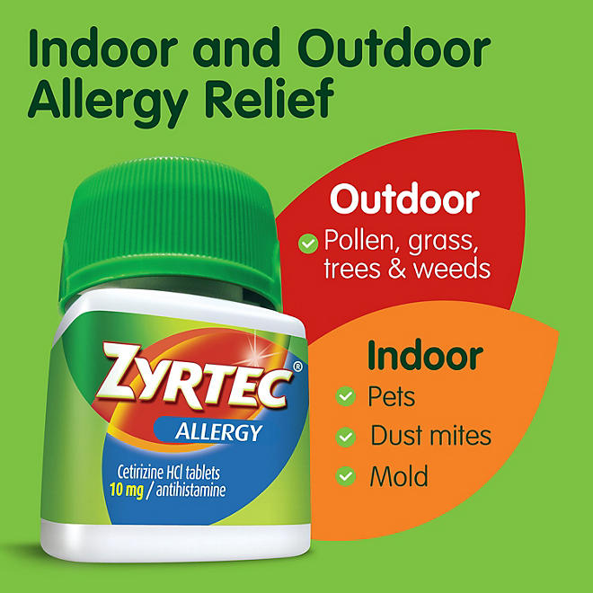 Zyrtec Antihistamine Allergy Tablets 10 Mg. (120 Ct.) – My Kosher Cart