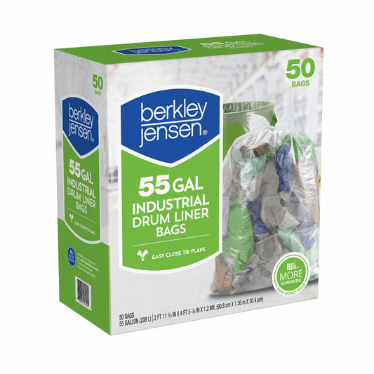 Berkley Jensen  Clear Recycle Drum Liner Bags  , 50 ct./55 gal.
