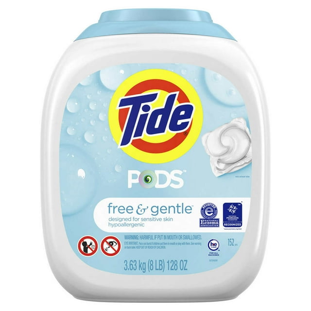 Tide Pods HE Laundry Detergent Pods, Free & Gentle, 152 Count – My ...