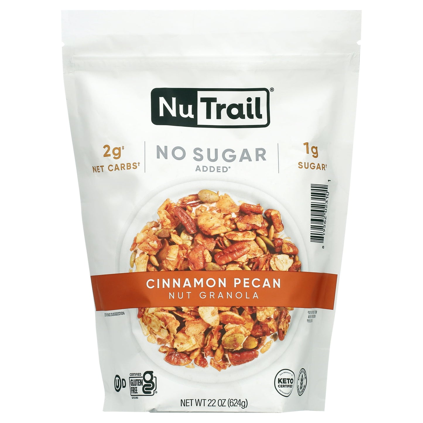 NuTrail Low Carb Keto Nut Granola, Cinnamon Pecan, 22 oz.