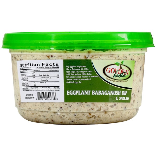 Golden Taste Eggplant Babaganush Dip or Spread, 24 oz.