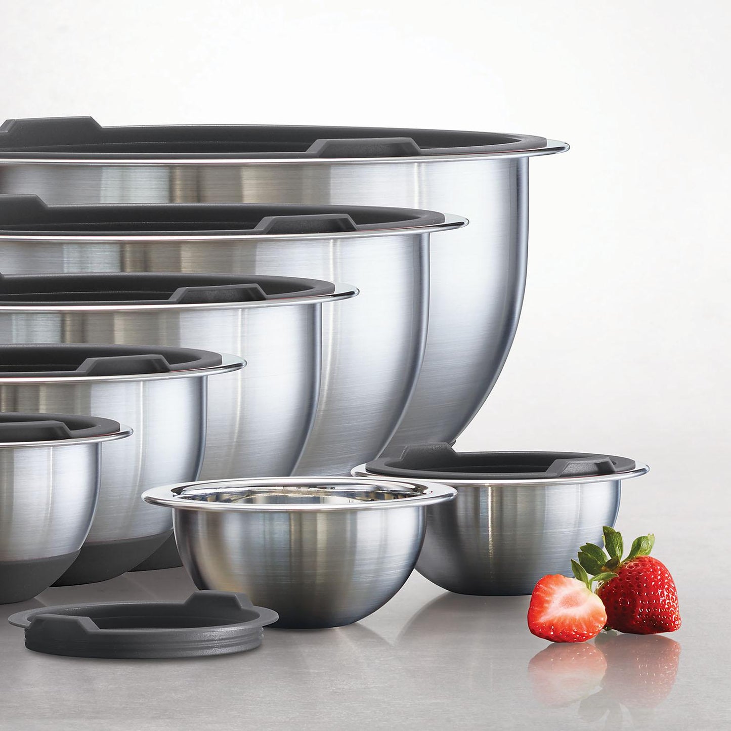 Tramontina 14-piece Stainless Steel Mixing Bowl Set with Lids
