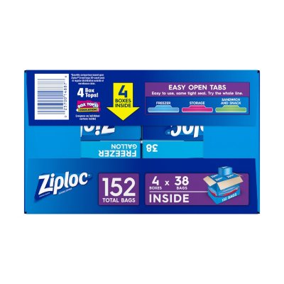 Ziploc Easy Open Tabs Storage Gallon Double Zipper Bags (208 Ct