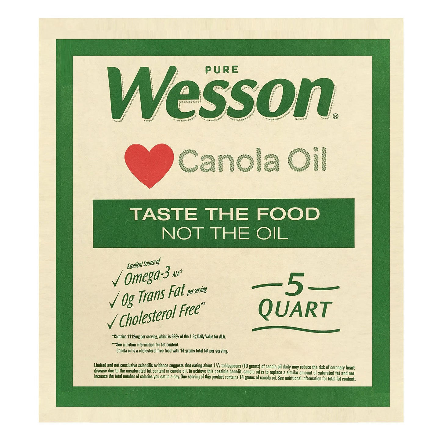 Wesson Pure Canola Oil (5 qts.)