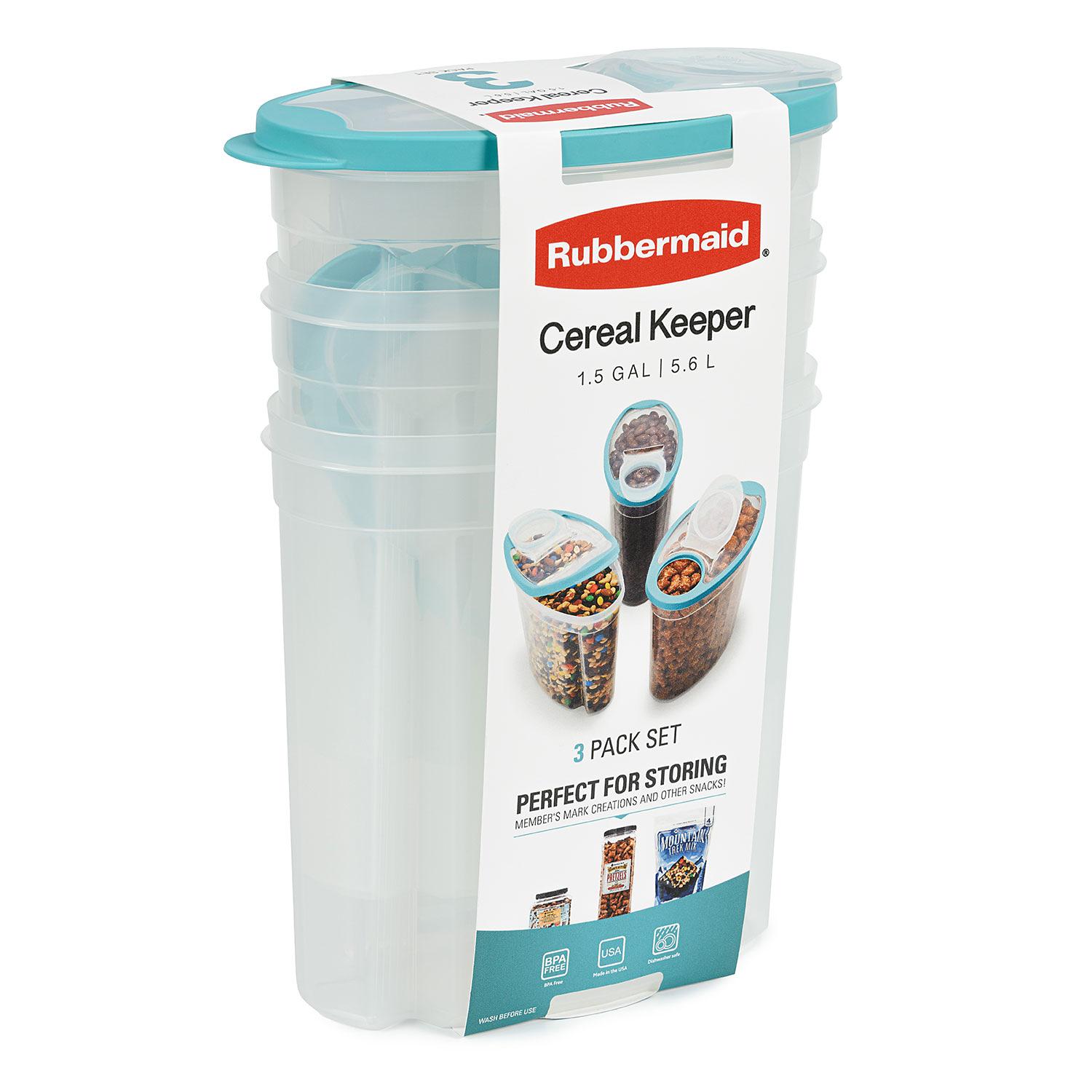 Rubbermaid, 1.5 Gallon, Clear, Cereal Keeper, With Red Lid