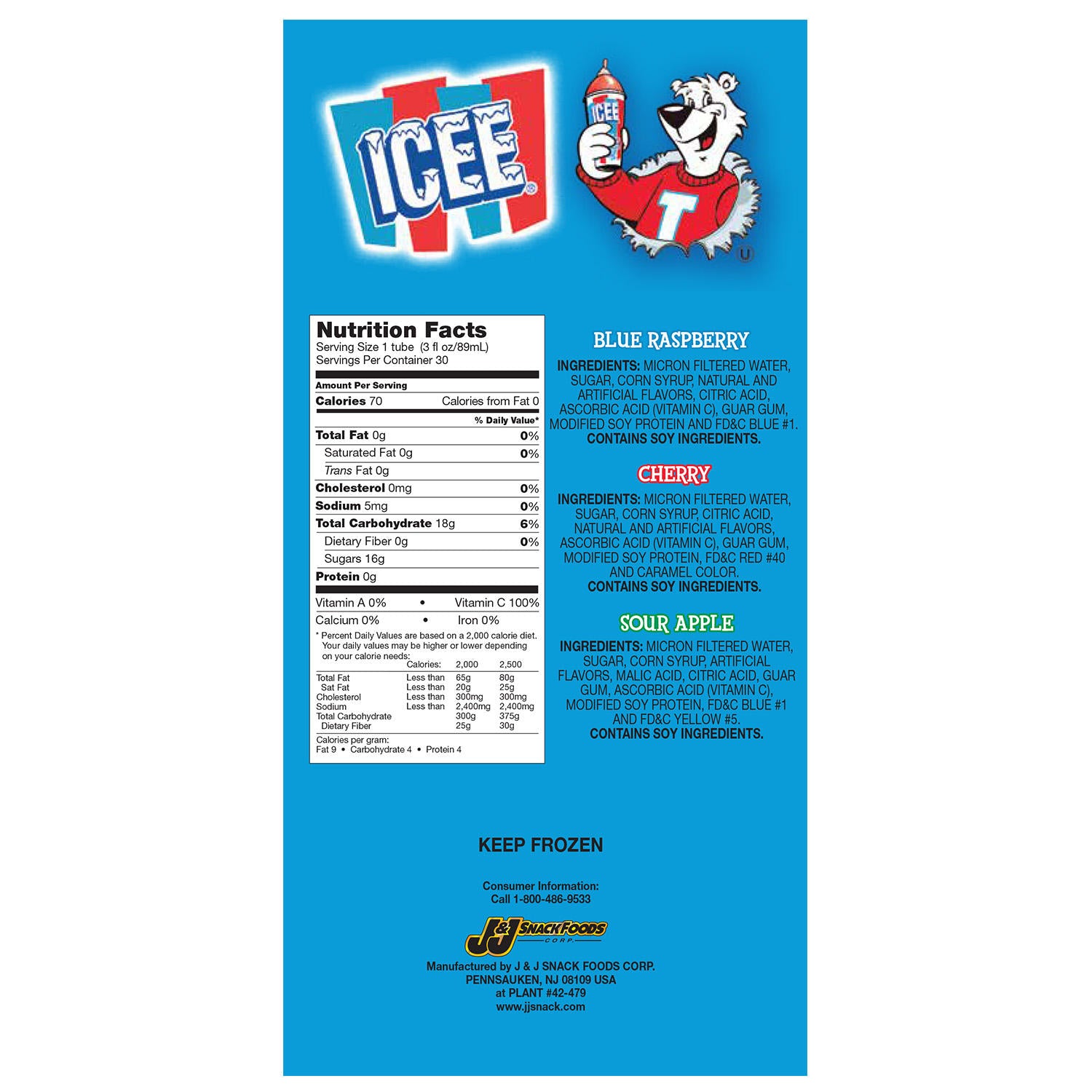 Icee Freeze Squeeze Up Variety Frozen 30 Ct My Kosher Cart 8445