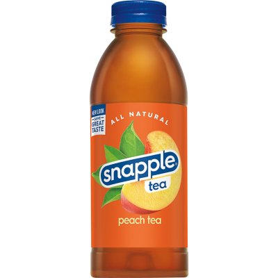 Snapple Natural Peach, Bottled Tea Drink, 16 fl oz, 6 Bottles