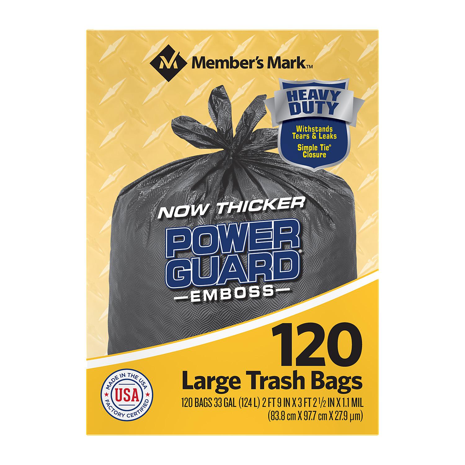 Member's Mark Simple Tie Heavy Duty Black Trash Bags (55 gal., 80 ct.)  655043800492