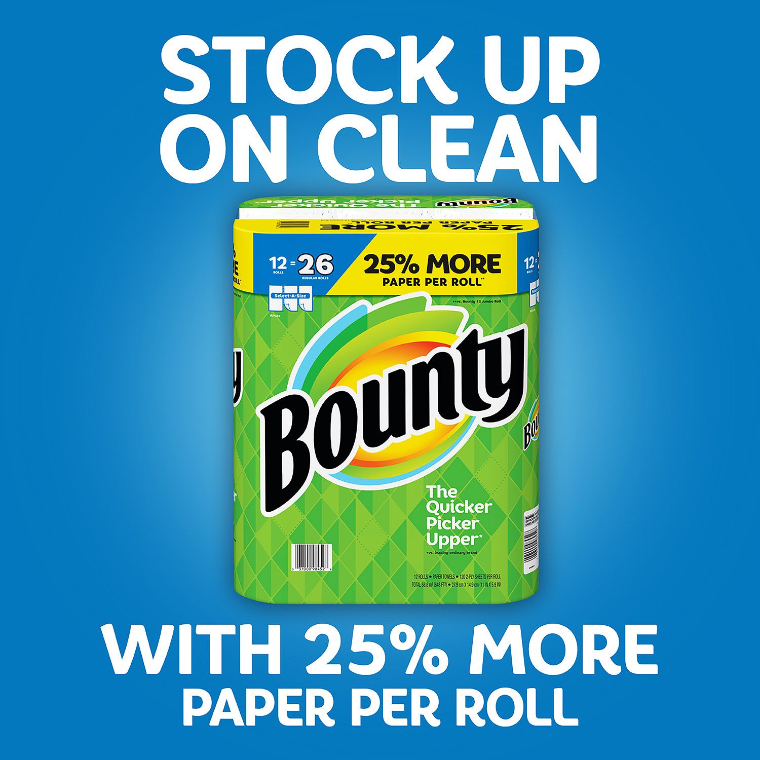 Bounty Select-A-Size Paper Towels, White - 12 pack