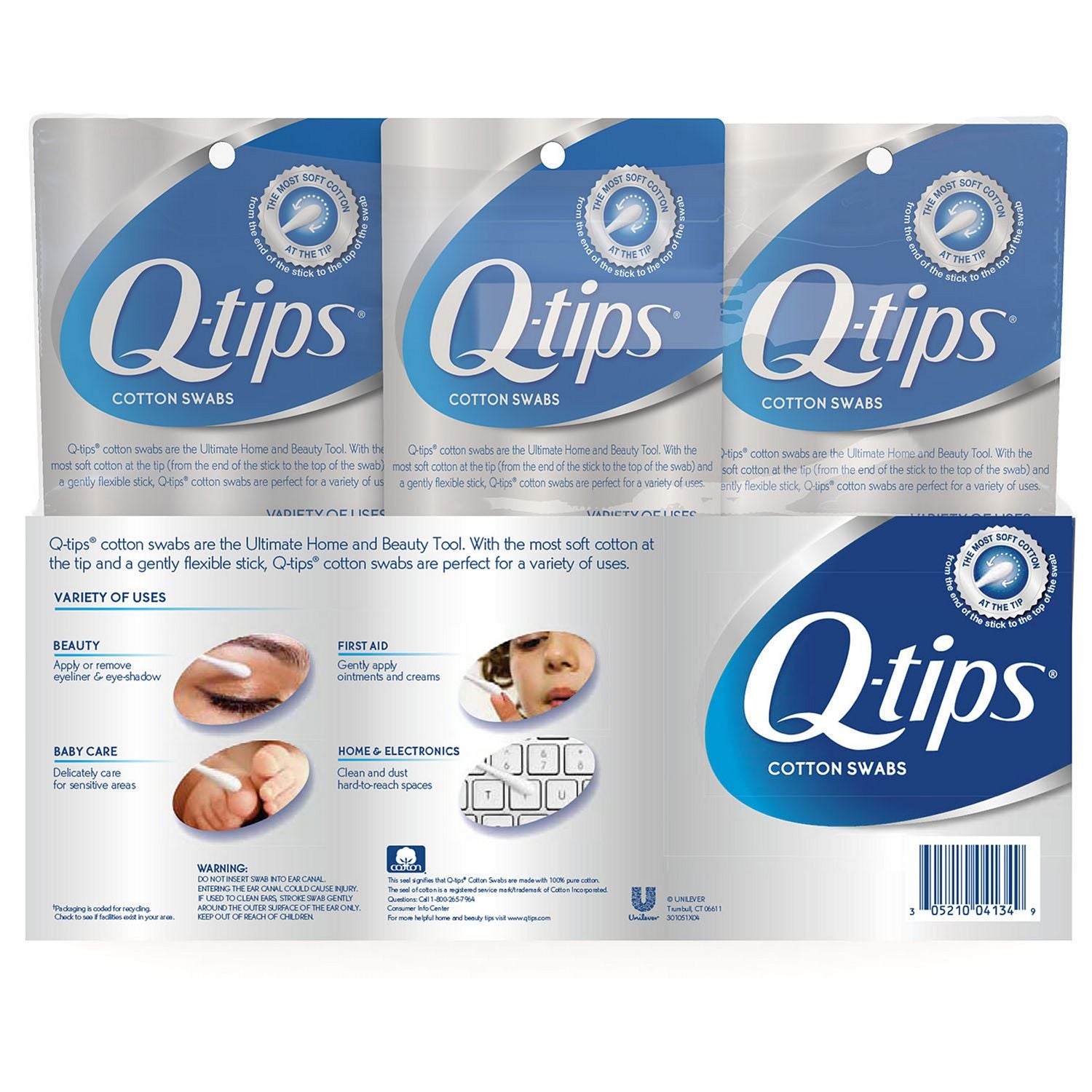  Q-tips Cotton Swabs 170 Count (Pack of 1) : Beauty & Personal  Care