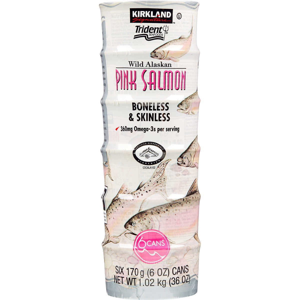 Kirkland Signature Wild Alaskan Pink Salmon, 6 x 6 oz