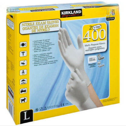 Kirkland Signature Nitrile Exam Gloves, Powder Free, Medium, 400 ct